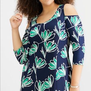 NY Collection petite plus sized coldshoulder dress